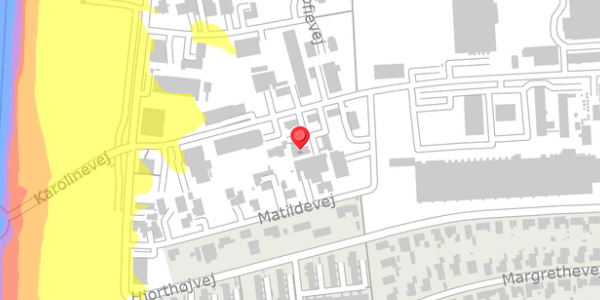 Trafikstøjkort på Karolinevej 11, 4200 Slagelse