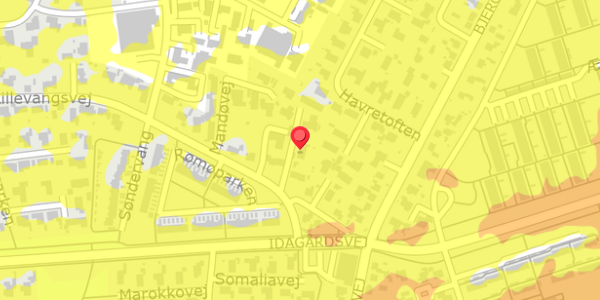 Trafikstøjkort på Lillevangsvej 4, 4200 Slagelse