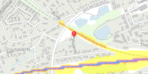 Trafikstøjkort på Mosevej 11, . , 4200 Slagelse