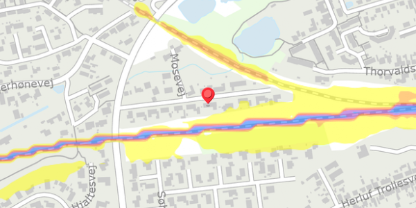 Trafikstøjkort på Mosevej 14, . , 4200 Slagelse