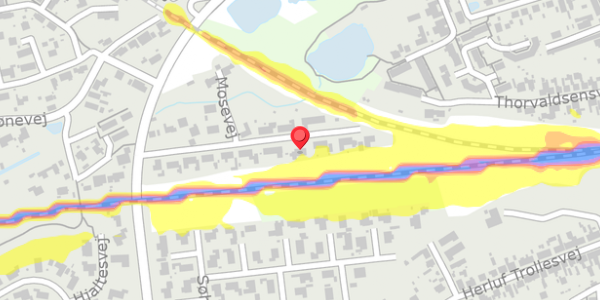 Trafikstøjkort på Mosevej 16, . , 4200 Slagelse