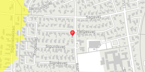 Trafikstøjkort på Roarsvej 13, 4200 Slagelse