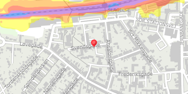 Trafikstøjkort på Svendsgade 7, . , 4200 Slagelse