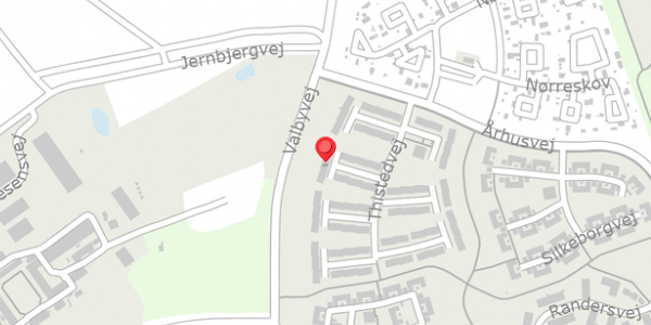 Trafikstøjkort på Thistedvej 28, 4200 Slagelse