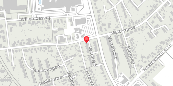 Trafikstøjkort på Vesterled 2, 4200 Slagelse