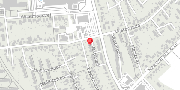 Trafikstøjkort på Vesterled 8, 4200 Slagelse