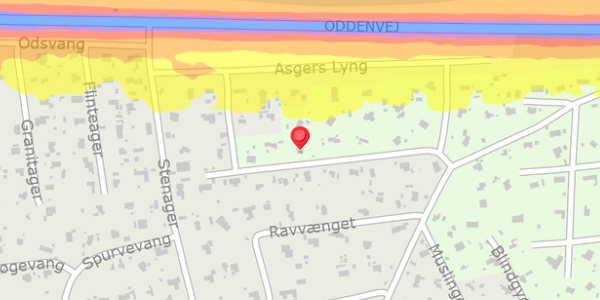 Trafikstøjkort på Asgers Lyng 31, 4583 Sjællands Odde