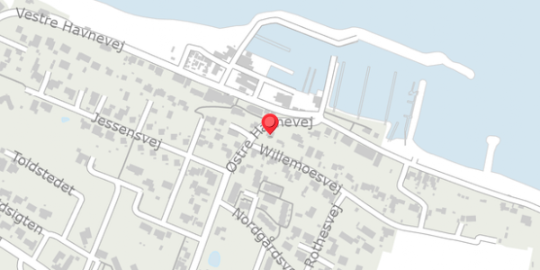 Trafikstøjkort på Willemoesvej 1, 4583 Sjællands Odde