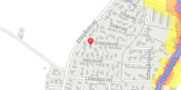 Trafikstøjkort på Sneppevej 6, 4350 Ugerløse