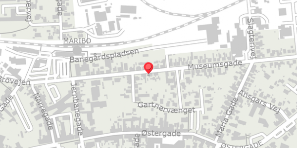 Trafikstøjkort på Museumsgade 20, 4930 Maribo