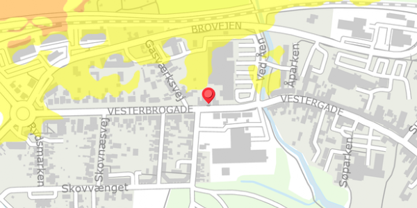 Trafikstøjkort på Vesterbrogade 12, . , 4930 Maribo