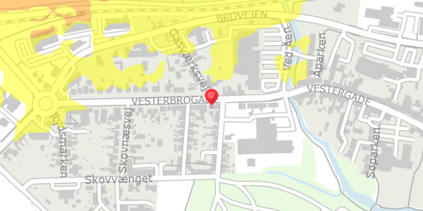 Trafikstøjkort på Vesterbrogade 21, 4930 Maribo