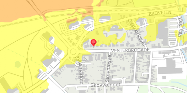 Trafikstøjkort på Vesterbrogade 36, . , 4930 Maribo