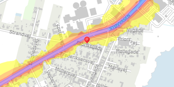 Trafikstøjkort på Fabriksgade 6, . , 4780 Stege