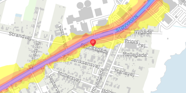 Trafikstøjkort på Fabriksgade 8, . , 4780 Stege