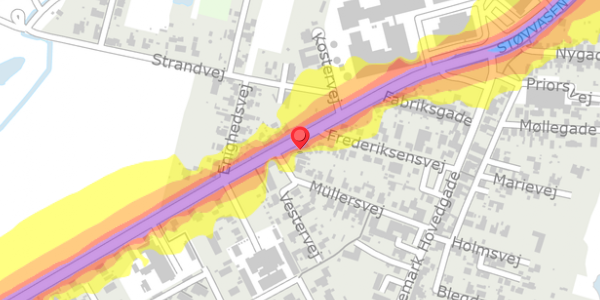 Trafikstøjkort på Kostervej 9, . , 4780 Stege