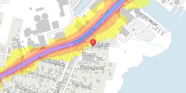 Trafikstøjkort på Nygade 21, 4780 Stege