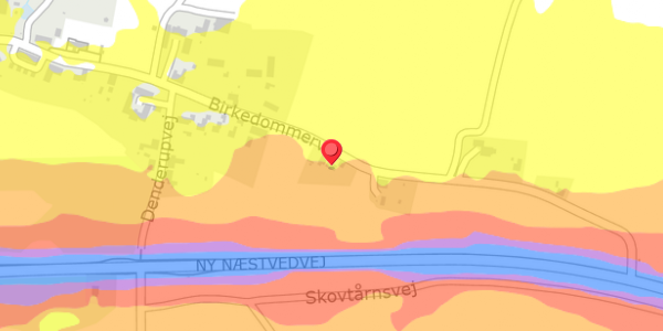 Trafikstøjkort på Birkedommervej 9, . , 4690 Haslev