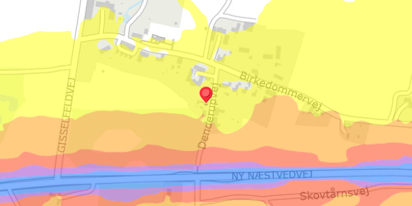 Trafikstøjkort på Denderupvej 4B, . , 4690 Haslev