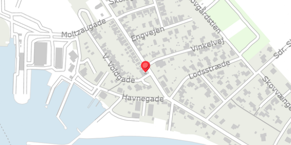Trafikstøjkort på Langgade 72, 4874 Gedser