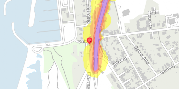 Trafikstøjkort på Solvej 1, 4874 Gedser