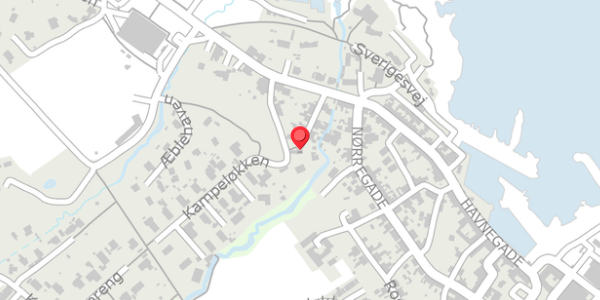 Trafikstøjkort på Brogade 11, 3770 Allinge