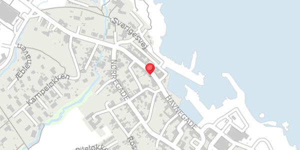 Trafikstøjkort på Havnegade 21, 3770 Allinge