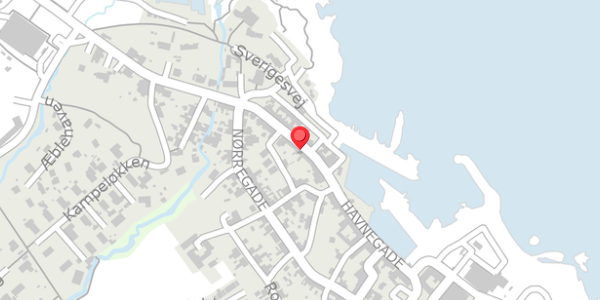 Trafikstøjkort på Havnegade 23, 3770 Allinge
