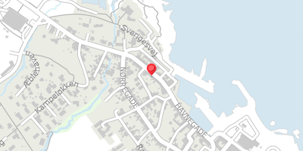 Trafikstøjkort på Havnegade 25, 3770 Allinge