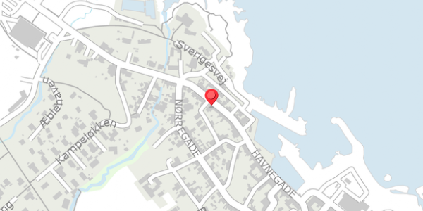 Trafikstøjkort på Havnegade 29, 3770 Allinge