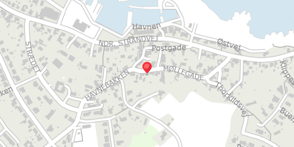 Trafikstøjkort på Møllegade 17, 3770 Allinge
