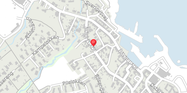 Trafikstøjkort på Nørregade 32, 3770 Allinge
