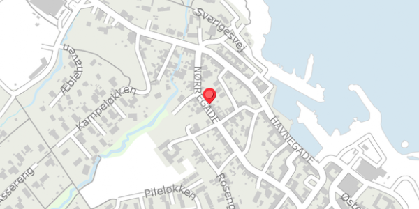 Trafikstøjkort på Nørregade 36, 3770 Allinge