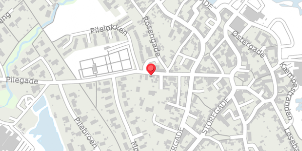 Trafikstøjkort på Pilegade 21, 3770 Allinge