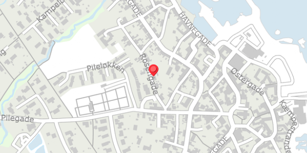Trafikstøjkort på Rosengade 8, 3770 Allinge