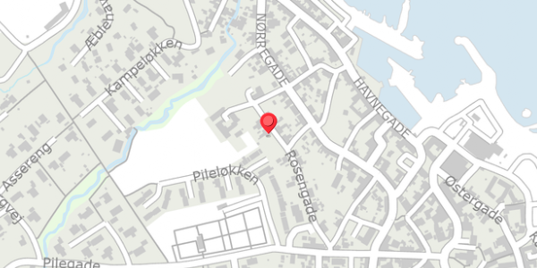 Trafikstøjkort på Rosengade 9, 3770 Allinge
