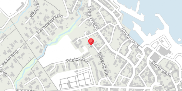 Trafikstøjkort på Rosengade 11, 3770 Allinge