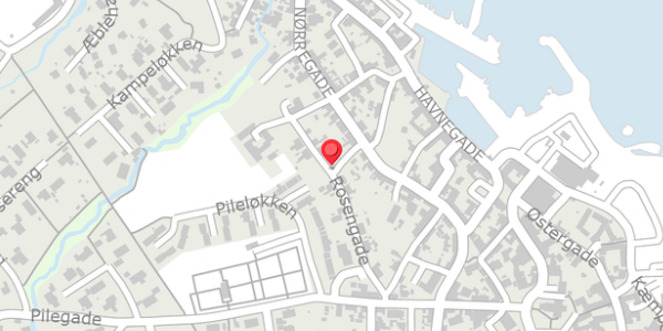 Trafikstøjkort på Rosengade 16, 3770 Allinge