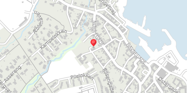 Trafikstøjkort på Rosengade 25, 3770 Allinge