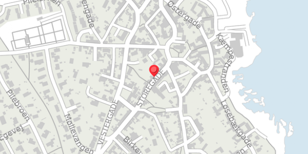 Trafikstøjkort på Storegade 10, st. th, 3770 Allinge