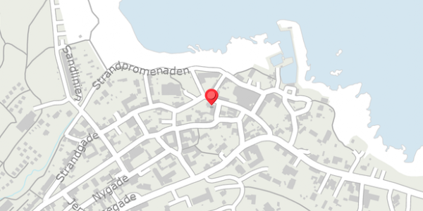 Trafikstøjkort på Strandgade 1, 3770 Allinge