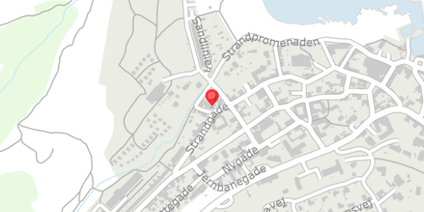Trafikstøjkort på Strandgade 42A, 3770 Allinge