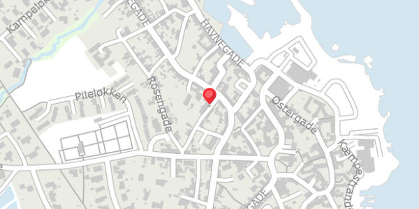 Trafikstøjkort på Theaterstræde 2, 3770 Allinge