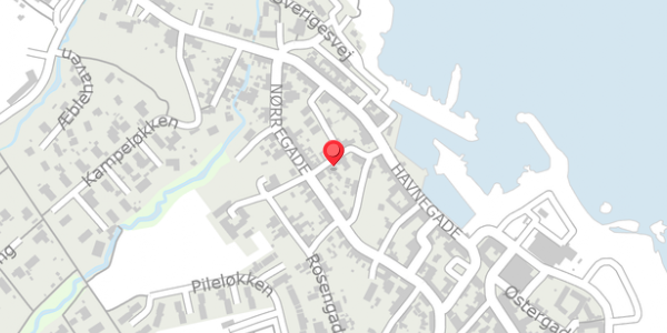 Trafikstøjkort på Toldbodstræde 7, 3770 Allinge