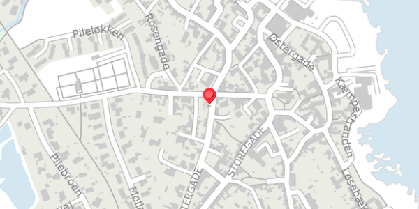 Trafikstøjkort på Vestergade 4, 3770 Allinge