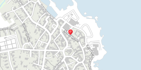 Trafikstøjkort på Østergade 26, 3770 Allinge