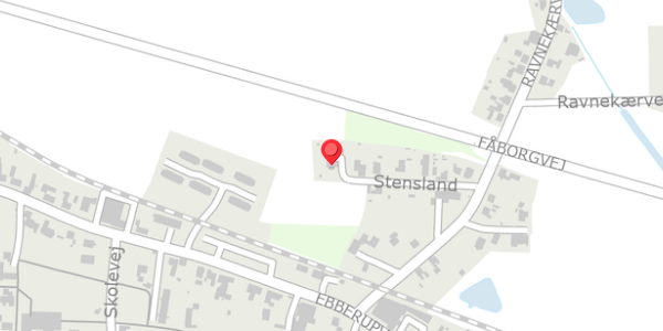 Trafikstøjkort på Stensland 14, 5631 Ebberup