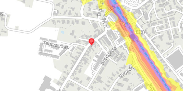 Trafikstøjkort på Algade 22, 5592 Ejby