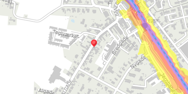 Trafikstøjkort på Algade 30, 5592 Ejby