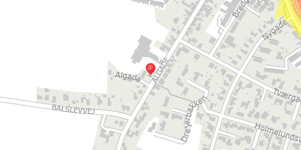 Trafikstøjkort på Algade 51A, 1. , 5592 Ejby